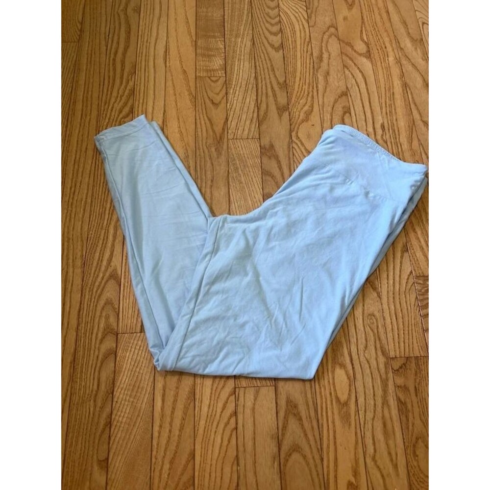 Women’s leggings light blue yoga band athletic gym running teens juniors